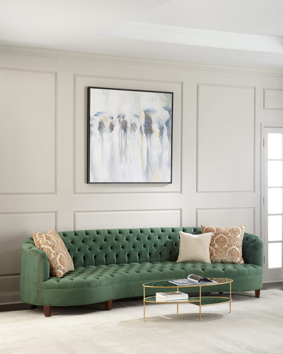 Haute House Vaughn Tufted Velvet Sofa 126" In Green