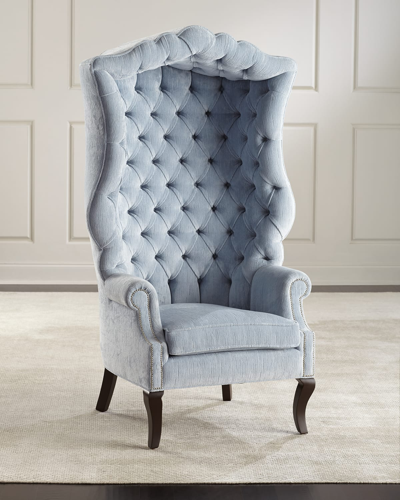 Haute House Peyton Hooded Accent Chair In Blue
