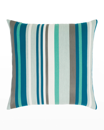 Elaine Smith Lagoon Stripe Pillow, 20"sq. In Blue