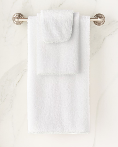 Matouk Whipstitch Wash Cloth In White