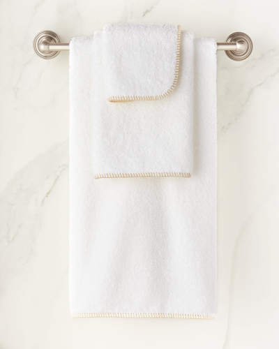 Matouk Whipstitch Wash Cloth In Ivory