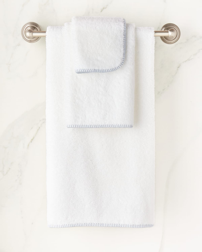 Matouk Whipstitch Wash Cloth In White