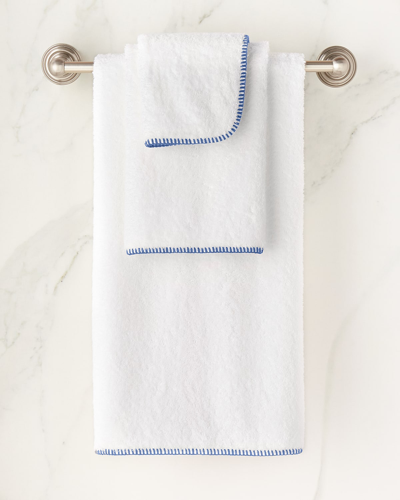 Matouk Whipstitch Hand Towel In Blue