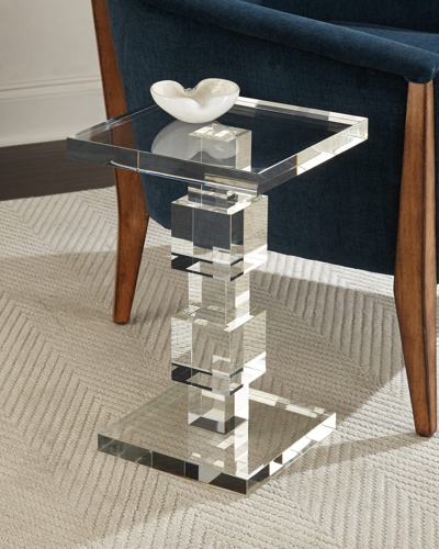John-richard Collection Duchess Crystal Cube Side Table In Transparent
