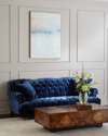 Haute House Divine Tufted Crushed Velvet Sofa 77" In Navy