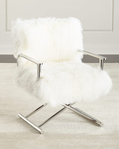 Massoud Emerson Sheepskin Director's Chair In White