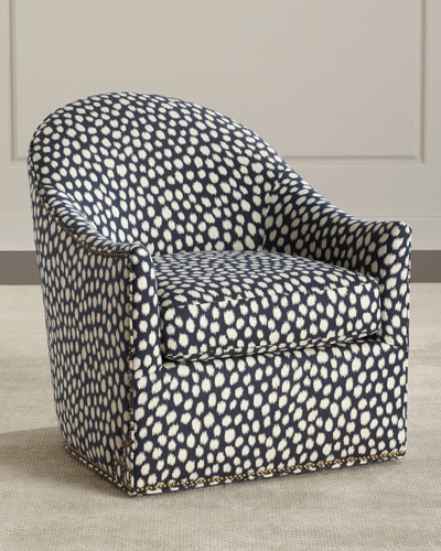 Massoud Rayan Swivel Chair In Blue