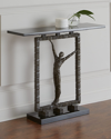 Global Views Bronze Statuesque Console Table In Bronze