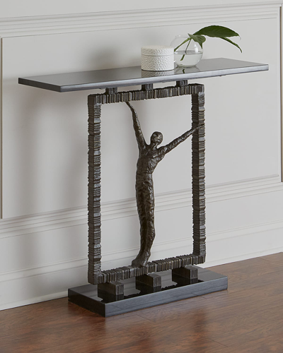 Global Views Bronze Statuesque Console Table In Multi