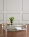 Interlude Home Surrey Acrylic Square Cocktail Table, Large In Clear