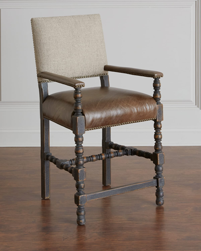 Hooker Furniture Casella Leather Counter Stool In Brown