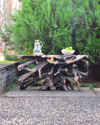 The Phillips Collection Bronze Cast Root Teak Outdoor Console Table In Bronze
