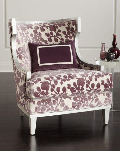 Massoud Orchid Park Wing Chair In Burgundy