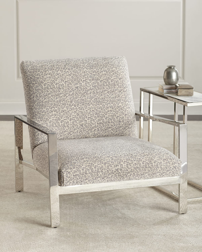 Massoud Ambri Chrome-frame Chair In Blue/gray