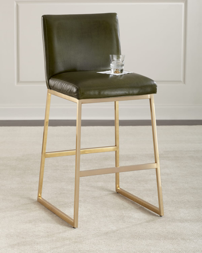 Massoud Reza Brass Barstool In Green