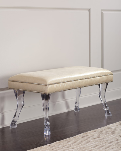 Massoud Centaur Leather Bench In Neutral