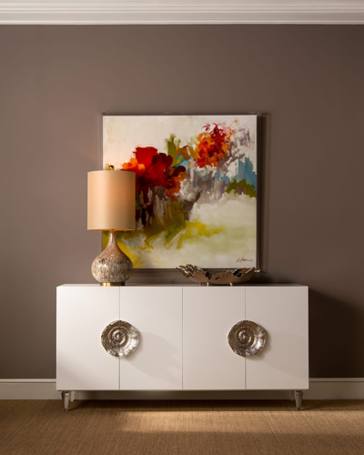 John-richard Collection Triesse Credenza In White/silver