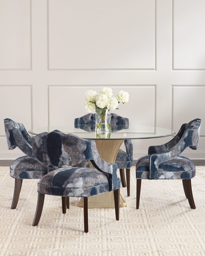 Haute House Gracie Dining Chair In Blue Pattern