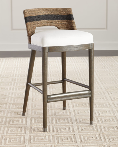 Palecek Fritz Rope Barstool, 30" In Brown