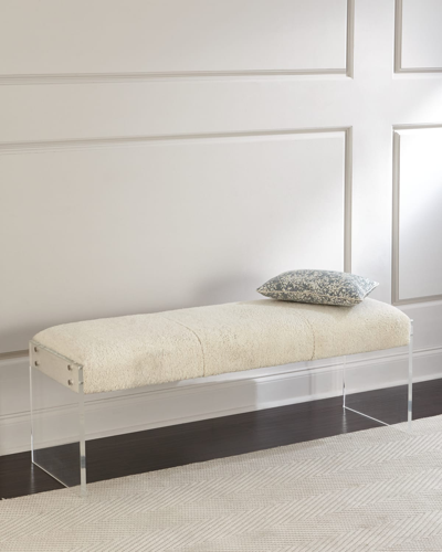 Interlude Home Wallis Shearling Bench In Neutral