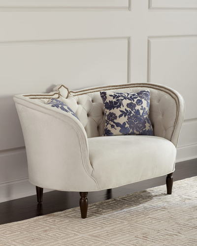 Haute House Erin Tufted-back Settee In Bone