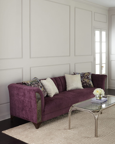 Haute House Bethany Channel Tufted Sofa 109" In Purple