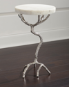 John-richard Collection Twisted Martini Table In White/silver
