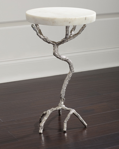 John-richard Collection Twisted Martini Table In White/silver