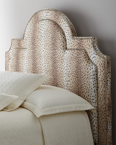 Massoud Maurice Animal-print Queen Headboard In Brown