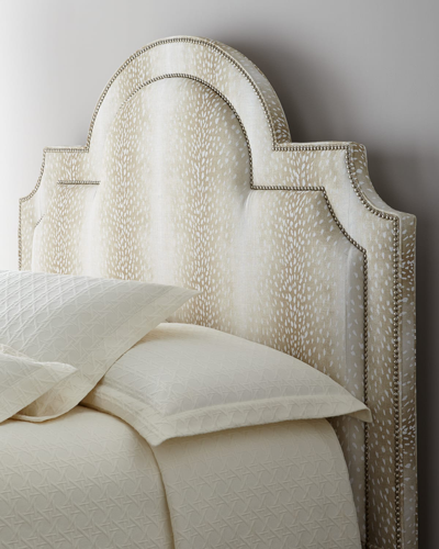 Massoud Maurice Animal-print Queen Headboard In Fawn Tan