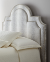 Massoud Maurice Animal-print King Headboard In Gray Linen