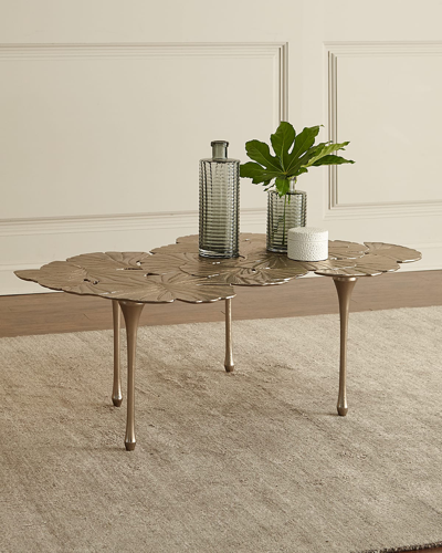 Bernhardt Annabelle Gingko-leaf Coffee Table In Satin Nickel