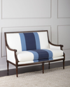 Massoud Lapis Colorblock Settee In White/blue