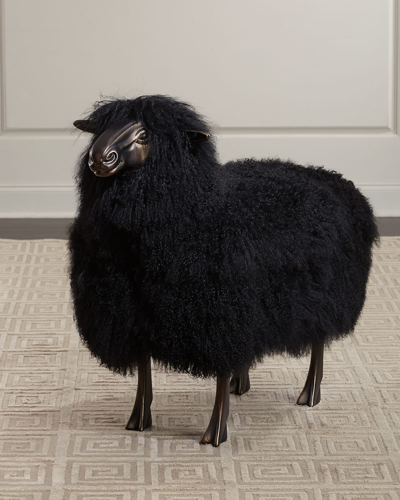 Interlude Home Maddox Sheepskin Bench In Black