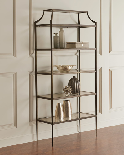 Global Views Mansard Metal Etagere In Black