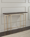 Ambella Double Diamond Console Table In Gold/walnut
