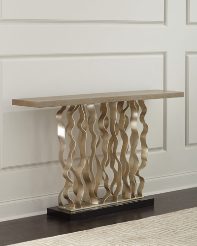Ambella Waves Console Table In Silver