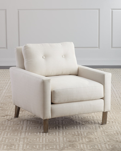 Interlude Home Aventura Chair In Faux Linen Pearl