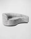 Interlude Home Dana Left Curved Chaise In Gray Chenille