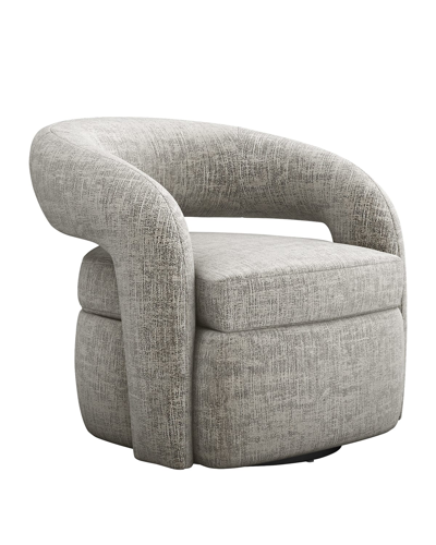 Interlude Home Targa Swivel Chair In Gray Chenille