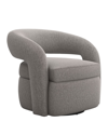 Interlude Home Targa Swivel Chair In Gray Velvet