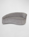 Interlude Home Dana Right Curved Chaise In Gray Velvet