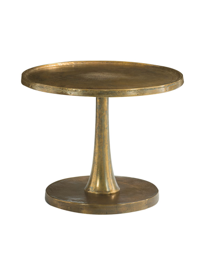 Bernhardt Benson Round Chairside Table In Vintage Brass