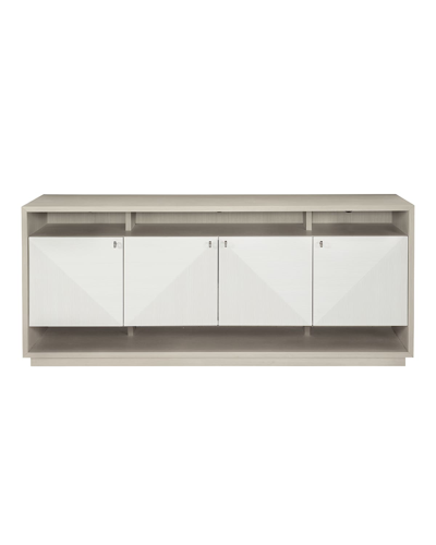 Bernhardt Axiom Entertainment Console Cabinet Tv Stand In White/gray