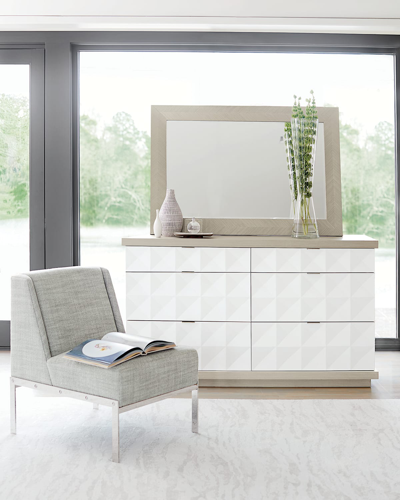 Bernhardt Axiom 6-drawer Dresser In White/gray