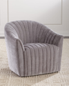 Interlude Home Channel Swivel Chair In Gray