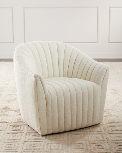 Interlude Home Channel Swivel Chair In White