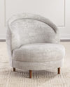Interlude Home Capri Swivel Chair In Gray Chenille