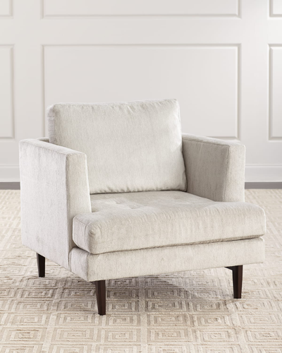 Interlude Home Ayler Chair In Faux Linen Pearl