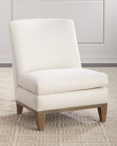 Interlude Home Belinda Chair In Faux Linen Pearl